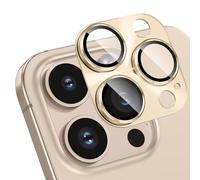 HWeggo per iPhone 16 Pro Max/iPhone 16 Pro Protezione Fotocamera 9H Durezza Antigraffio Senza Bolle, HD Temperato Fotocamera Protezione Schermo di Vetro Pellicola Protettiva,Oro...