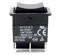 HWEIH Interruttore a bilanciere 20A/2HP 125/250V HY12-9-3 for sostituzione elettrodomestici, pulsante impermeabile da 6 piedi, ON-OFF-ON