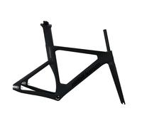HWEVDHJ Set Telaio for Bicicletta A Scatto Fisso 700C 49/51/54/57cm Telaio In Fibra Di Carbonio Con Forcella F9x100mm R9x120mm Sgancio Rapido BSA 68mm(Schwarz,49cm)