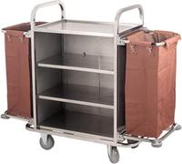 HWGANX Carrello portabiancheria resistente su ruote, carrello da servizio, in acciaio inox, per uso commerciale, cesto portabiancheria in acciaio inox