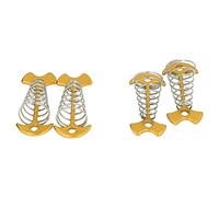 HWGING 4 Pièces Clous de Tente en Arête de Poisson en Alliage D'aluminium en Acier Inoxydable Piquets D'auvent de Plancher de Planche étendue Avec Ressort (Argent) (Oro)