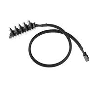 HWGING Cavo per ventola da tavolo simulatore ventola a 4 pin 12 × 6 × 2 5 porte pc 4 pin pwm cpu ventola di raffreddamento splitter hub cavo adattatore femmina a 5 ventola maschio simulatore ventola a