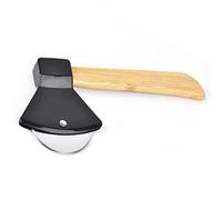 HWGING Coltello per Pizza 430, Manico in Acciaio PP Bambù, Tagliapizza Ergonomico Ad Ascia Tonda per Ristoranti Domestici (Nera)