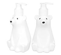 HWGING Dispenser per Shampoo, Pompa Stile Orso Bianco, Durevole, PP PE, Flaconi da Doccia Ampiamente Utilizzati per Bagno, Toilette (Piccola)
