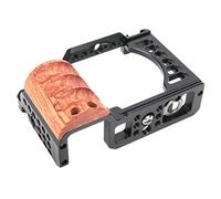 HWGING Kit Gabbia per Riprese Video con Fotocamera in Lega di Alluminio con Manico in Legno per A7C