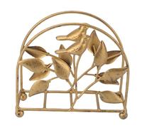 HWGING Porta del Tovagliolo in Metallo Oro Vintage Rustico Portamette di Tessuto per Uccelli Decorazioni da Fattoria con Design per le Foglie per Cucina da Cucina Tavolo da Pranzo