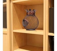 HWGING Portabottiglie in Ferro per Vino, Rete di Ferro a Forma di Ananas, Bottiglia di Vino, Tappo per, Salvadanaio, Scatola Portaoggetti in Sughero, Decorazione Statuetta, Decorazioni per la Casa,