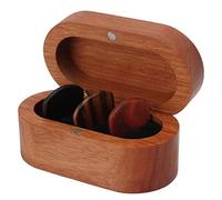 HWGING Scatola per Plettri per Chitarra in Legno, Set di Portaoggetti per Plettro, Accessori per Strumenti in Legno Massiccio