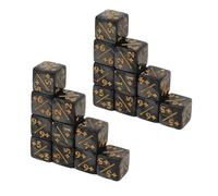 HWGING Set di Dadi Numerici a 6 Facce da 20 Pezzi, Dadi Numerici da 16 Mm, Leggeri, Neri, Resistenti Agli Urti, per Giochi da Tavolo