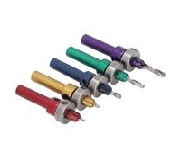 HWGING Set di Punte per Contrabbando per Legno, Taglierina per Fori in Acciaio Legato con Fermo di profondità, 5 Pezzi per Carpenteria, Lavorazione del Legno, Plastica