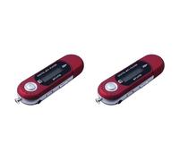 HWIREUIGT 2X Lettore MP3 Portatile USB Lettore Musicale Schermo LCD Digitale Bluetooth Radio FM Lettore Musicale MP3 Multifunzione Rosso