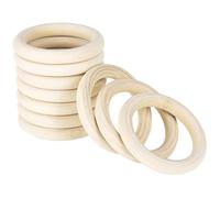 HWIREUIGT Anelli in Legno Grezzo per, Anelli in Legno Massello Naturale da 75 mm per macramè DIY e Gioielli, 20 Pezzi