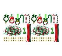 HWIREUIGT Kit di Ornamenti Natalizi con Perline da 3140 Pezzi, Ghirlande Artigianali per Feste, Bastoncini di da Appendere Un Natale