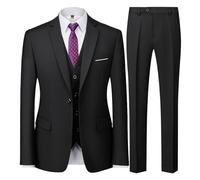 HWJFDC Completo per Testimoni Completo da Uomo Casual da Lavoro in Tinta Unita da Matrimonio da 3 Pezzi/Blazer da Uomo a Due Bottoni Pantaloni Pantaloni Gilet Gilet(White,Asian M is US XXS)