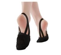 HWJFDC Mezze Punte Danza Classica Scarpe da Ginnastica Ritmica con Mezza Suola, Scarpe Ballo, Striscia Elastica(Black,Men_32-33)