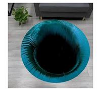 HWJFDC Tappeto con illusione ottica 3D Tappetini Capolavori di illusioni 3D Tappeti rotondi Disegni grandi crepe e fori profondi Stupendi tappeti ottici Look alla moda delle(Color5,120x120cm)