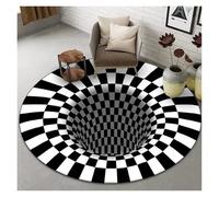 HWJFDC Tappeto con illusione ottica 3D Tappeto 3D Vortex Optical Illusion: tappetino rotondo antiscivolo,lavabile dal design extra large(Color4,100X100CM (3.3X3.3FT)
