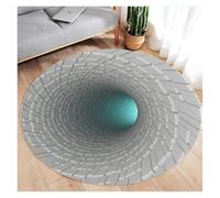HWJFDC Tappeto con illusione ottica 3D Tappeto Rotondo Vortex Illusione Ottica, Antiscivolo for Soggiorno, Camera da Letto, Tappetino Corto in Peluche a Turbinio(Color3,Diameter 150cm(59in))