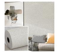 HWJFDC Testata Letto Carta da Parati in Lino autoadesiva Impermeabile Anti-umidità e Anti-Muffa 3D Adesivi murali Decorazione della Parete del Soggiorno della casa(Light Gray,1Pcs50cmX3m)