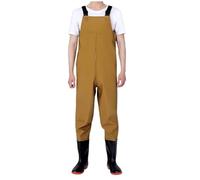 HWJFDC Waders Pesca Pantaloni da trampoliere pesca in PVC con stivali Set addensare pantaloni tuta for uomo donna adulti leggeri caccia(Yellow,46)