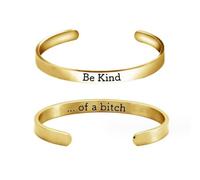 HWJQ Be Kind of a B Bracciale rigido in acciaio inox con scritta "Be Kind of a B", per donne e ragazze, per migliori amici, sorelle, amicizia, gioielli alla moda, 0, Acciaio inossidabile, Nessuna