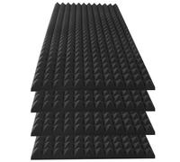 HWLIYUTAI Confezione da 4 pannelli fonoassorbenti piramidali in schiuma, 121,9 x 61 x 5,1 cm, pannelli fonoassorbenti ad alta densità, resistenti al fuoco, per casa, ufficio, sala registrazione,