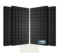 HWLIYUTAI Pannelli acustici in schiuma, confezione da 4, 121,9 x 61 x 5,1 cm, ad alta densità, insonorizzanti, per riduzione del rumore, pareti di studio, home theater e ufficio (confezione da 4