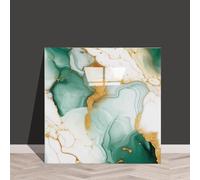 HWLL Piastrelle per Soffitti 10 Pannelli per Controsoffitti in Stile Moderno, Piastrelle per Carta da Parati Autoadesiva Impermeabile Verde e Bianca, Tetto e Parete in Finto Marmo