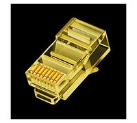 Hwmsza Connettori RJ45 Cat6 passanti, colori assortiti, spina modulare a crimpare EZ compatibile con cavo di rete UTP solido o incagliato (Size : 100pcs, Color : 34)