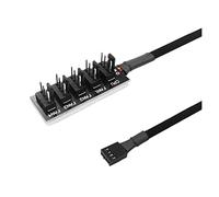 Hwmsza PC Case Fan Sleeved Cavo di alimentazione Hub Splitter Cavo di prolunga Splitter Adattatore Controller da 1 a 5 vie Ventola di raffreddamento CPU PWM a 4 pin (Color : C)