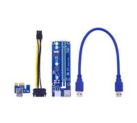Hwmsza VER006C PCI-E Scheda Riser 006C PCIE 1X A 16X Extender 60 CENTIMETRI 100 CENTIMETRI USB 3.0 Cavo SATA A 6Pin Cavo di Alimentazione Compatibile Con Gra-phics Card (Color : 0.3M)