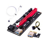 Hwmsza VER009 USB 3.0 PCI-E Riser Ver 009S Express 1X 4X 8X 16x Extender Riser Adattatore Scheda SATA 15pin A 6 Spille Cavo di Alimentazione (Color : White 60CM)