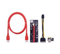 Hwmsza VER009S PCI-E Scheda Riser 009S PCI Express 1X A 16X Extender 1M 0.6M Cavo USB 3.0 6Pin 4Pin Alimentazione Compatibile con Scheda Vid-eo (Color : 100CM)