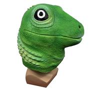 Hworks Green Dinosaur Latex Animal Headwear Masquerade Funny Deer Head Pig Headwear Halloween Party Spoof Props