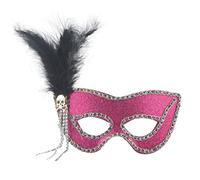 Hworks Pink Feather Half Face Cover Sexy Princess Mask Halloween Cosplay Mask for Ladies
