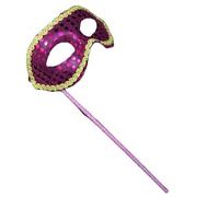 Hworks Pink Glitter Cosplay Mask Halloween Costume Props Party PP Half Face Cover