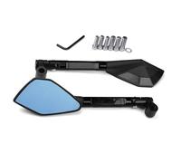 HWORKS Specchietti Laterali per Y&amaha per TMAX 500 2008 2009 2010 2011 per TMAX 530 per XP500 per XP530 Manubrio Moto in Alluminio CNC Specchietti Retrovisori Specchio Blu(Black)