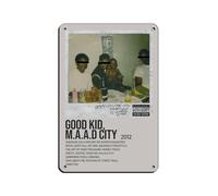 HWRVHS Kendrick Lamar Good Kid, M.A.A.d City Album Poster in metallo vintage, decorazione artistica da parete per pub, club, caffetteria, bar, casa, decorazione artistica da parete retrò, 20 x 30 cm