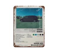 HWRVHS Kendrick Lamar Good Kid, M.A.A.d City Album Poster in metallo vintage, decorazione artistica da parete per pub, club, caffetteria, bar, casa, decorazione artistica da parete retrò, 30 x 40 cm