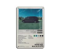 HWRVHS Kendrick Lamar Good Kid, M.A.A.d City Album Posters Retro Metallo Poster Poster Retro Metallo Metallo Decorazione da Parete per Bar Grotta Cafe Famiglia Garage 20 x 30 cm