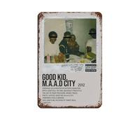 HWRVHS Kendrick Lamar Good Kid, M.A.A.d City Album Posters Retro Metallo Poster Poster Retro Metallo Metallo Decorazione da Parete per Bar Grotta Cafe Famiglia Garage 20 x 30 cm