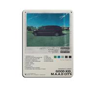 HWRVHS Kendrick Lamar Good Kid, M.A.A.d City Album Posters Retro Poster Metallo Metallo Poster Retro Decorazione da Parete per Bar Grotta Cafe Famiglia Garage 30 x 40 cm