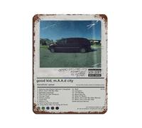 HWRVHS Kendrick Lamar Good Kid, M.A.A.d City Album Posters Retro Poster Metallo Metallo Poster Retro Decorazione da Parete per Bar Grotta Cafe Famiglia Garage 30 x 40 cm