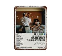 HWRVHS Kendrick Lamar Mr. Morale & The Big Steppers - Targa in metallo vintage, decorazione artistica da parete per pub, club, caffetteria, bar, casa, poster decorativo retrò, 30 x 40 cm