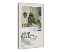 HWRVHS Poster su tela con cornice di Kendrick Lamar Good Kid, M.A.A.d, 50 x 75 cm