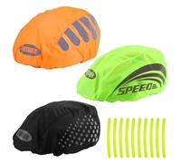 HWSWSH 3 Pz Copricasco Ciclismo Impermeabile Universale, Coperture per Casco Bici, Antipolvere Copertura Antipioggia per Casco con Striscia Riflettente, Copertura Casco da Bicicletta Alta visibilità