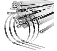 HWSWSH 30 Pz Fascette Stringicavo in Acciaio Inox 50*1cm, Fascette Metalliche Stringitubo, Fascette Regolabili, Fascette Cerniera Inox Riutilizzabili, Stringicavi per Cavi, Recinzione e Tenda da Sole