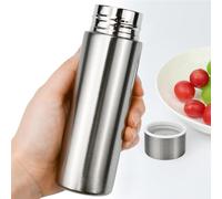 HWSWSH Borraccia Termica Piccola, Mini Thermos in Acciaio Inox, Bottiglia Termica Sigillata da Viaggio, Tazza Termica Caffè Portatile, Mini Bottiglie d'Acqua Calda, Thermos Bibite Ghiacciata - Argento
