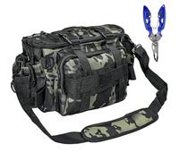 HWSWSH Sacchetto da Pesca con Tasche Multiple, Borsa per Attrezzatura da Pesca Impermeabile in Tessuto Oxford, Borsa da Pesca Multifunzionale con Organizzatore Interno Borsa da Pesca Spinning Tracolla