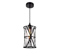 HWSY Lampadario in vetro in ferro battuto a testa singola Lampada da comodino in stile industriale retrò americano Sala da pranzo Sala da pranzo Soggiorno Camera da letto Lampada Lampadario Lampada